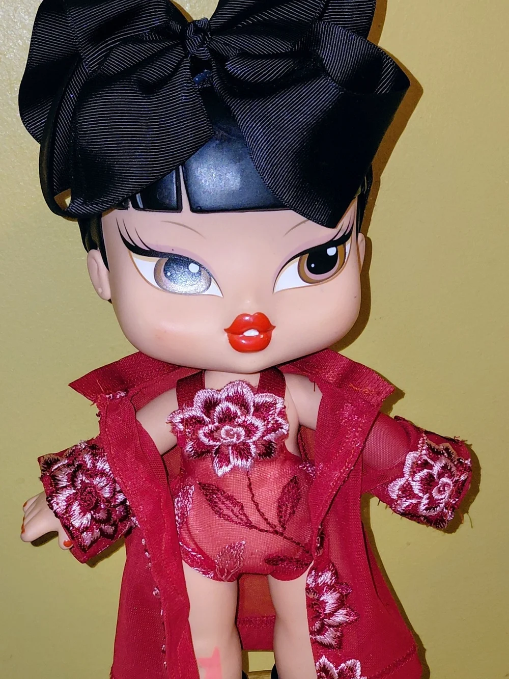 New Handmade 2pc Red Floral Lingerie For Bratz Big Babyz Doll -12